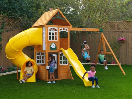 Castlewood Slides and Swings Wooden Playset (COD not Available) For Cheap