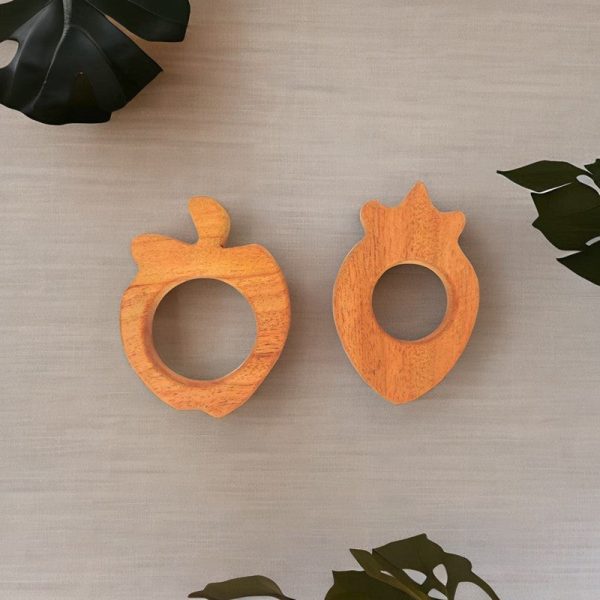 Apple and Strawberry Shaped Neem Wood Teethers Online now