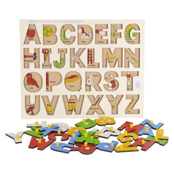 Alphabet Picture Tray with Knobs For Sale