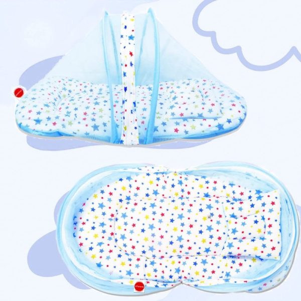 Baby Bedding Set with Mosquito net and Pillow (Blue) Online now