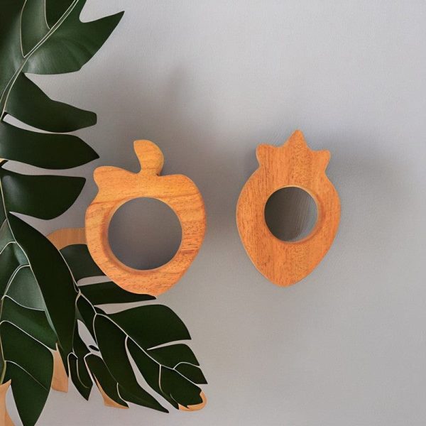 Apple and Strawberry Shaped Neem Wood Teethers Online now