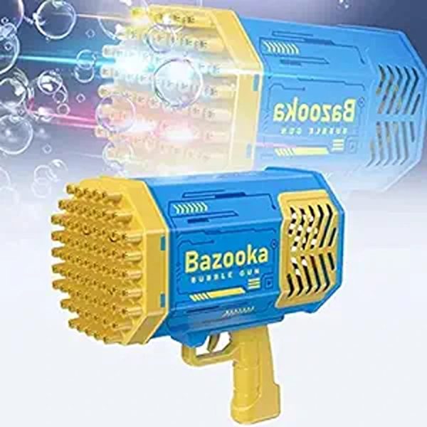 BAZ69 Hole Automatic Bazooka Bubble Blaster with Colourful Lights (Blue) For Sale