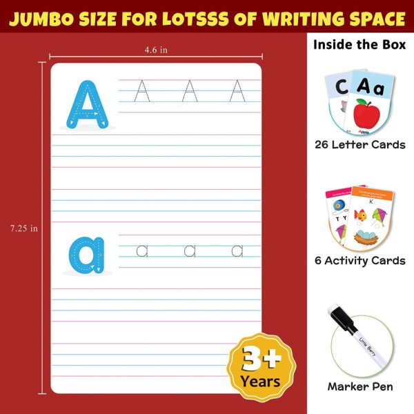 Alphabets Write & Wipe Jumbo Flash Cards with Marker Pen Online Hot Sale