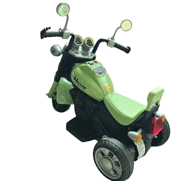 Resembling Harley Ride-on Battery Operated Bike with Music, Headlights and Realistic Sound | Green (COD not Available) For Cheap