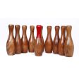 Backyard Skittles Bowling Wooden Hardwood Set (10 Pins, 3 Balls, 1 Ring) Online Sale