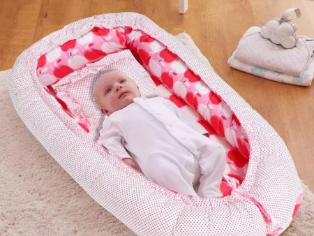 Apple Print New Born Baby nest Bedding Set Reversible (Pink) Online Hot Sale