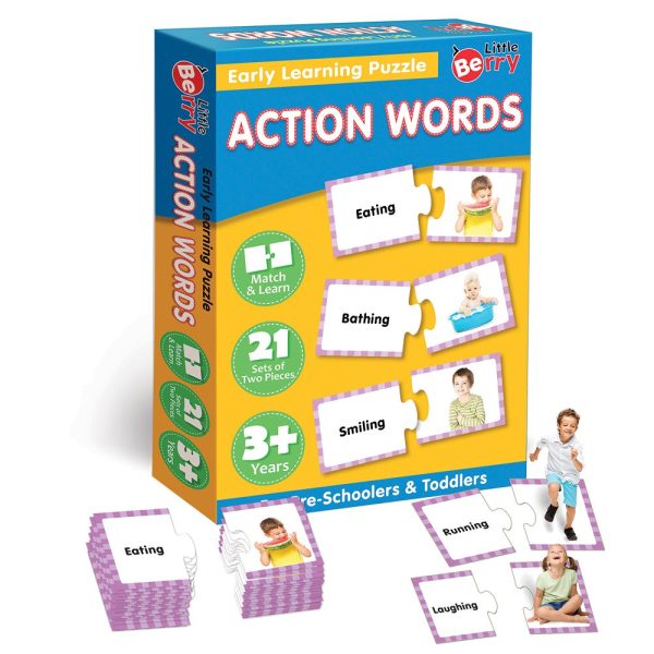 Action Words Early Learning Puzzle Game (42 Pieces) Fashion