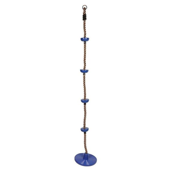 Platforms Disc Tree Swing Seat and Climbing Knot Rope with Carabiner Hook - Blue Sale