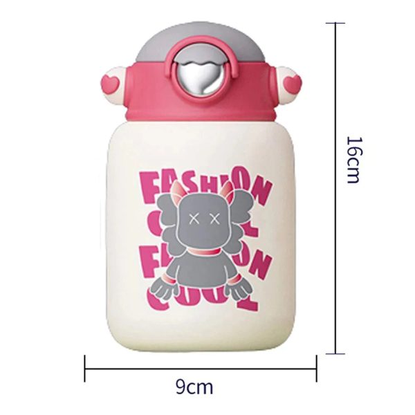 Astro Theme Water Bottle With Hologram Effect Matching Bottle Cover (550ml) | Pink Fashion