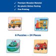 4 Piece Transport Vehicles Wooden Puzzle for Kids (Set of 6) Online now