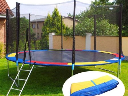 10 Feet Trampoline with Enclosure Safety Net & Jumping Pad (Rainbow Color Trampolines) - COD Not Available Online Sale