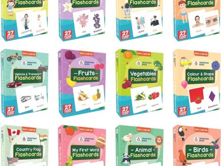 Flash Cards for Kids (Set of 12) 3 Months to 6 Years Babies (Combo Set) Online Hot Sale