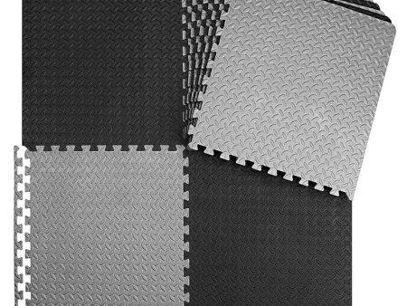 12mm Thick Interlocking EVA Foam Padding Kids Play Mat (Grey Black) Supply