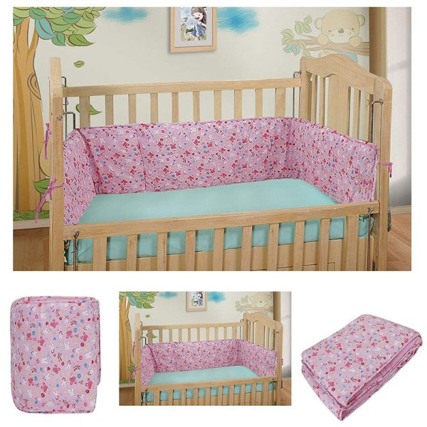 Baby Crib Bedding Bumper Bunny Print (Pink) Supply