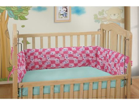 Baby Crib Bedding Bumper Teddy Print (Pink) on Sale