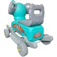 Baby Elephant Rideon & Wagon (Light Blue, Silver) Online now