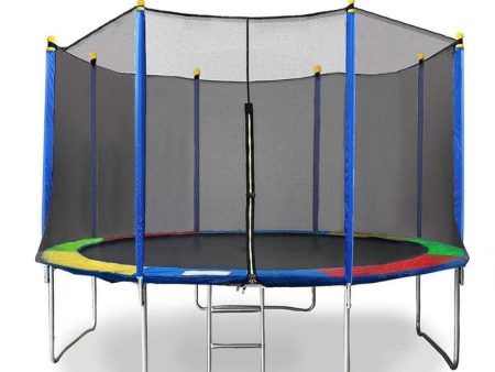 6 Feet Trampoline with Enclosure Safety Net & Jumping Pad (Rainbow Color Trampolines) - COD Not Available For Discount