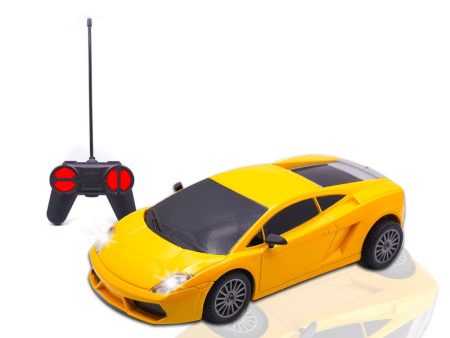 Rechargeable High Speed Remote Control Mini Car Resembling Lamborghini with Lithium Battery for Kids (Scale 1:24) - Yellow Hot on Sale