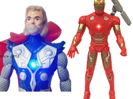 Thor | Thor with Hammer Action Figures | Iron Man Action Figures | (Thor & Iron Man - 2 in 1) Supply