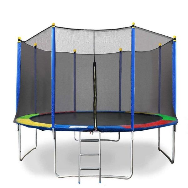 8 Feet Trampoline with Enclosure Safety Net & Jumping Pad - COD Not Available Online Sale