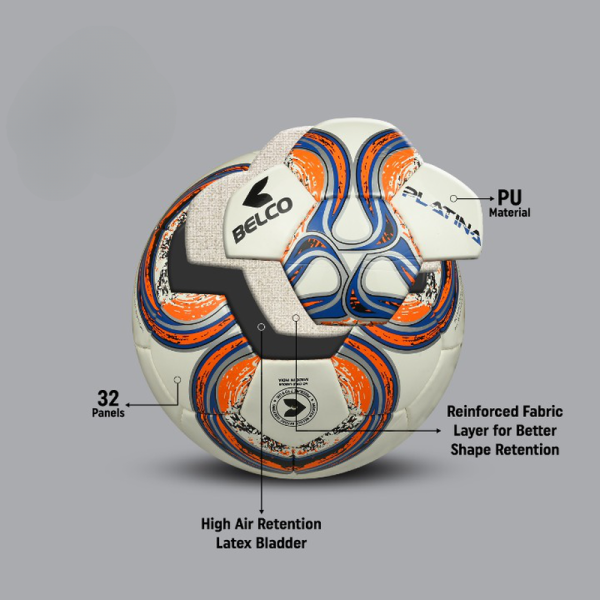 Belco Orange Platina Football (1 football with needle) (Size 5) | 11+ Years Online