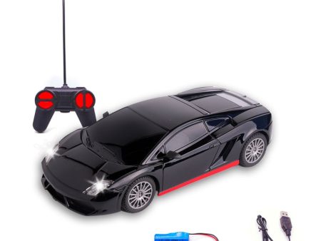 Rechargeable High Speed Remote Control Mini Car Resembling Lamborghini with Lithium Battery for Kids (Scale 1:24) - Black For Discount