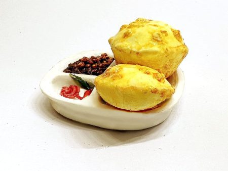 Chole Bhathura Miniature Food 3D Fridge Magnet For Sale