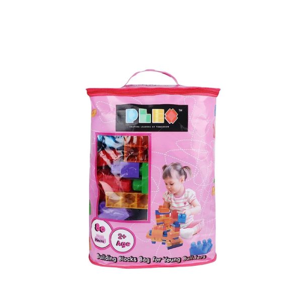 Building Blocks Bag Pack (80 Pieces) - Pink For Cheap