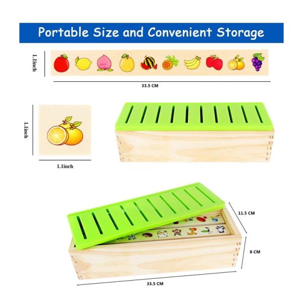 Classification Wood Box Cognitive Card Set for Early Education For Sale