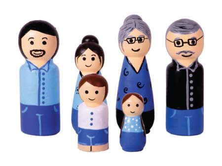 Handcrafted & Painted Wooden Happy Family Set for Kids (Set Of 6) Supply