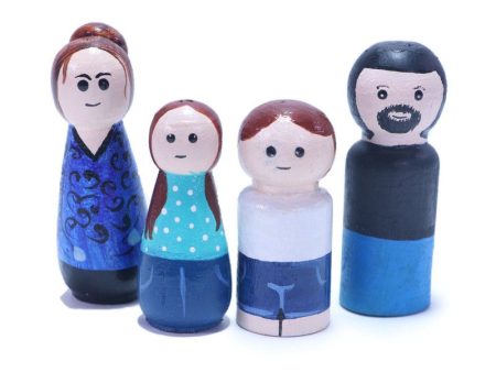 Handcrafted & Painted Wooden Happy Family Set For Cheap