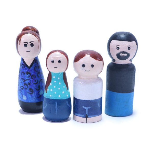 Handcrafted & Painted Wooden Happy Family Set For Cheap