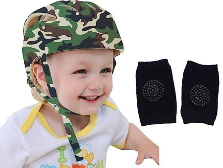 Baby Safety Helmet & Kneepads (Green) Cheap