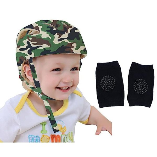 Baby Safety Helmet & Kneepads (Green) Cheap