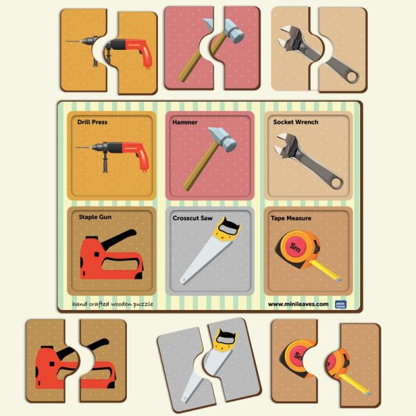 2 Piece Of Construction tools  Puzzle (Set of 6) Online Hot Sale