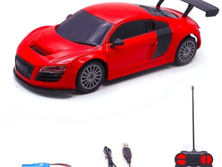 Veva Toys High Speed Remote Control Mini Car Resembling Audi with Lithium Battery for Kids (Scale 1:24) - Red Sale