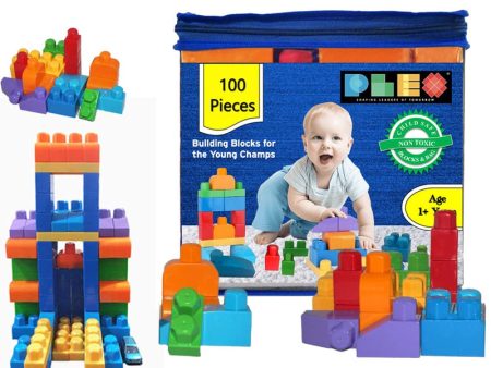 Building & Construction Blocks Educational Toy (Blue Bag - 100 Pieces) Sale