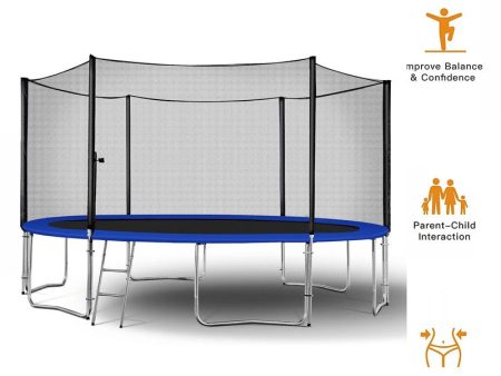 16 Feet Trampoline with Enclosure Safety Net & Jumping Pad - COD Not Available For Cheap