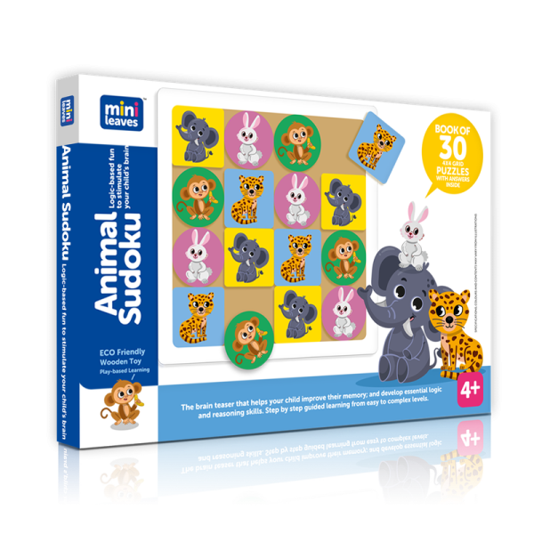 Animal Sudoku Wooden Puzzle with 30 Games Online