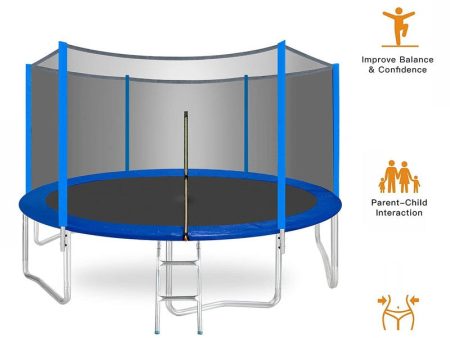 10 Feet Trampoline with Enclosure Safety Net & Jumping Pad - COD Not Available Sale