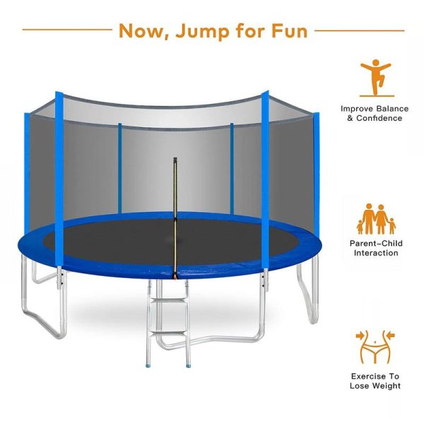 10 Feet Trampoline with Enclosure Safety Net & Jumping Pad - COD Not Available Sale