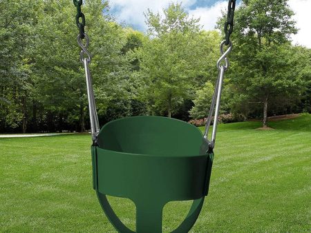 Flexible High Back Full Bucket Swings Seat with Chains (Green) Online now