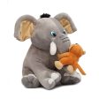 Baby Elephant with Monkey Soft Toy (Grey) Online now