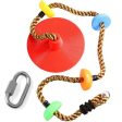 Platforms Disc Tree Swing Seat and Climbing Knot Rope with Carabiner Hook - Multicolour Discount