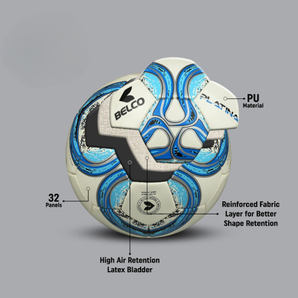 Belco Blue Platina Football (1 Football with needle) Size 5 | 11+ Years Cheap