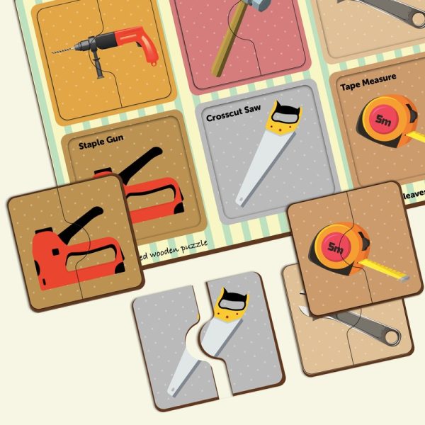 2 Piece Of Construction tools  Puzzle (Set of 6) Online Hot Sale