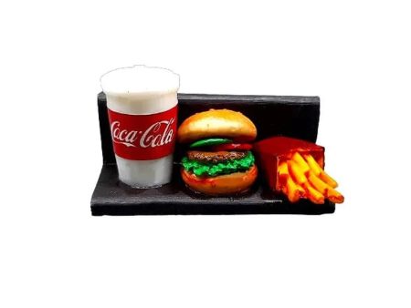 Burger, Fries, Cold Drink Miniature Food Fridge Magnet For Discount