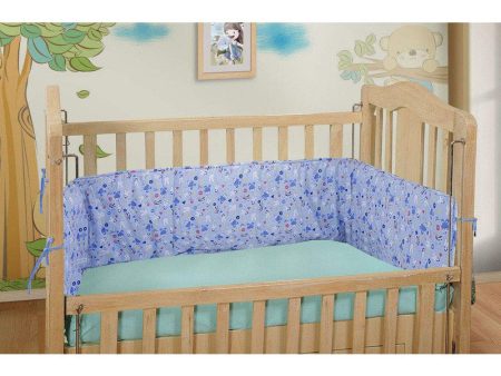 Baby Crib Bedding Bumper Bunny Print (Blue) Hot on Sale