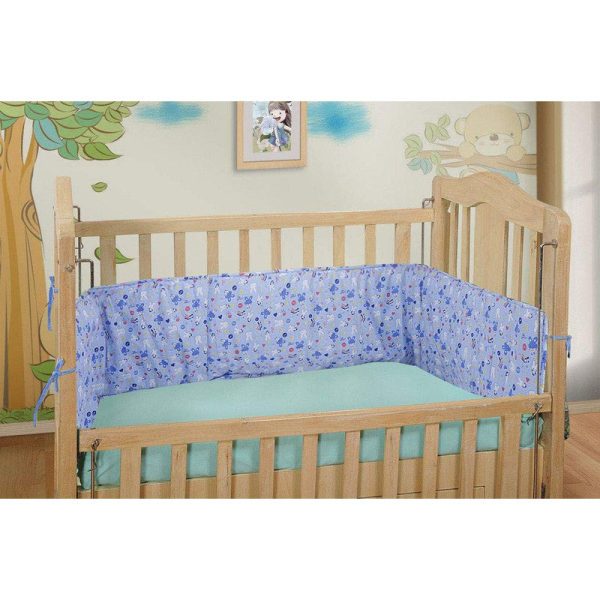 Baby Crib Bedding Bumper Bunny Print (Blue) Hot on Sale