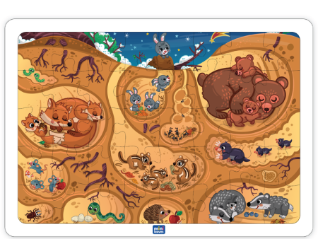 Baby Animals & Burrow 35 Piece Wooden Puzzle for Kids Sale